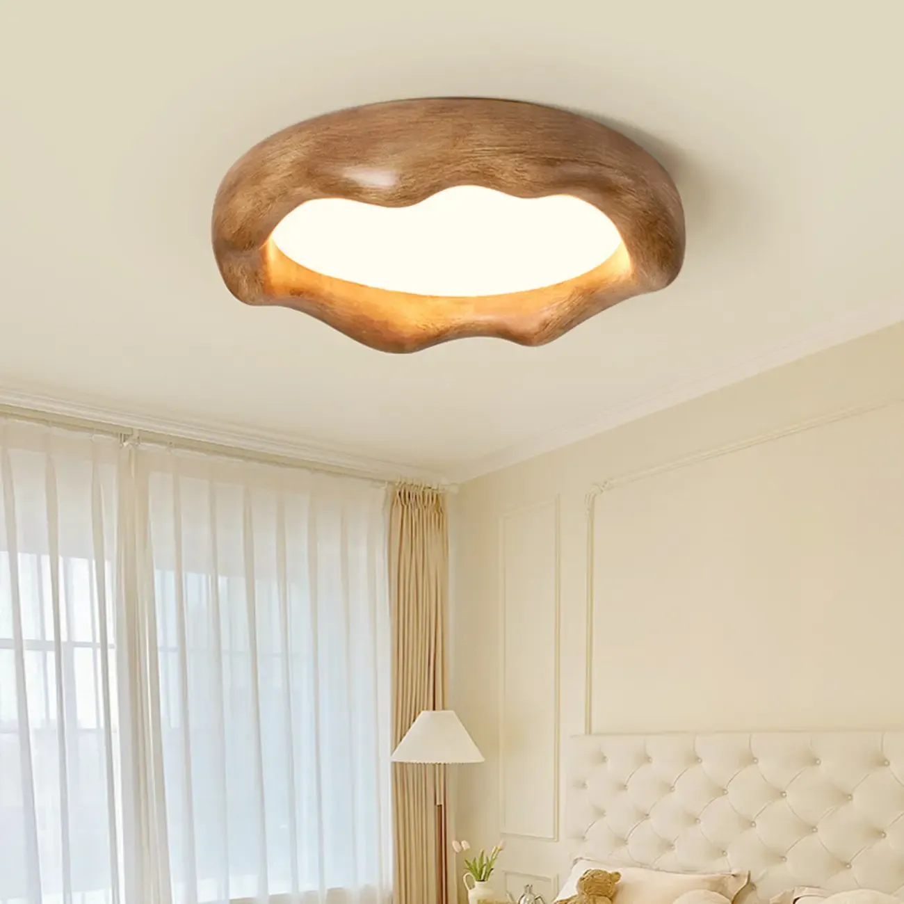 Acrylic Artistic Melting Cream Design Flush Ceiling Light Image - 3
