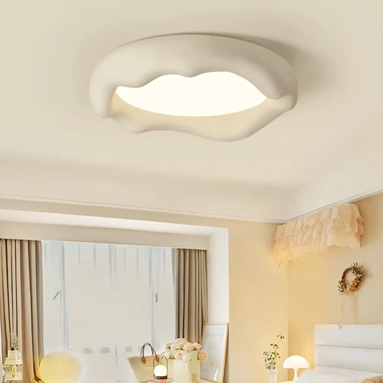 Acrylic Artistic Melting Cream Design Flush Ceiling Light Image - 6