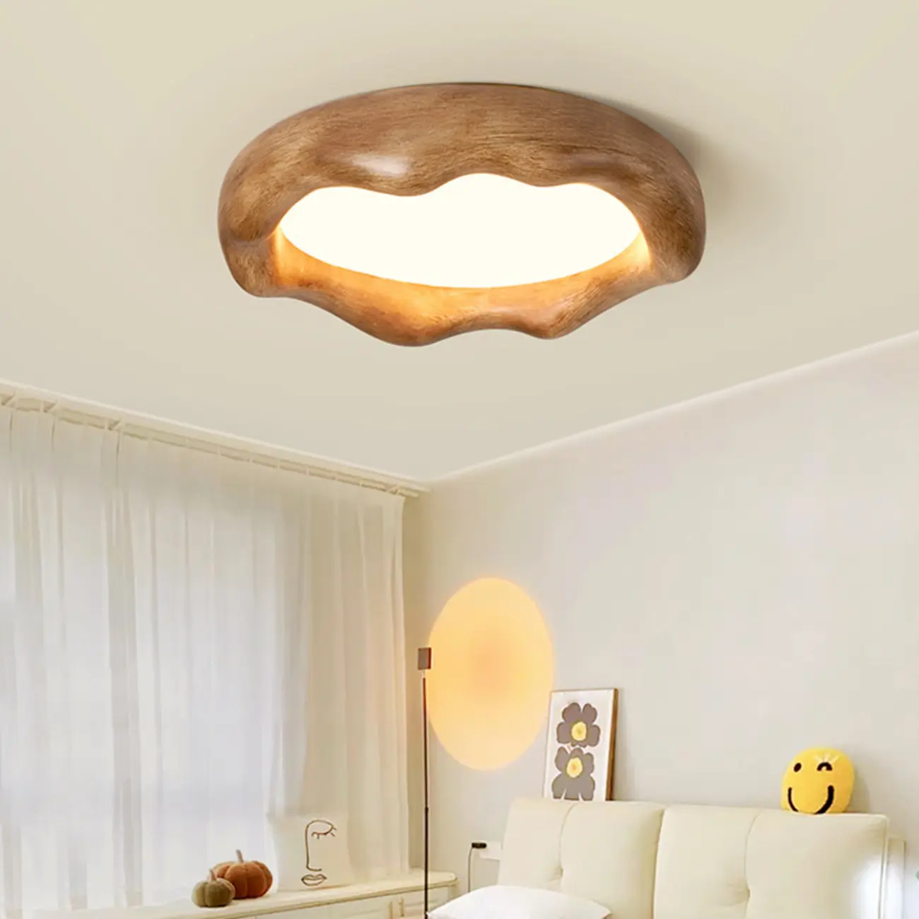 Acrylic Artistic Melting Cream Design Flush Ceiling Light Image - 7 | homeyfad