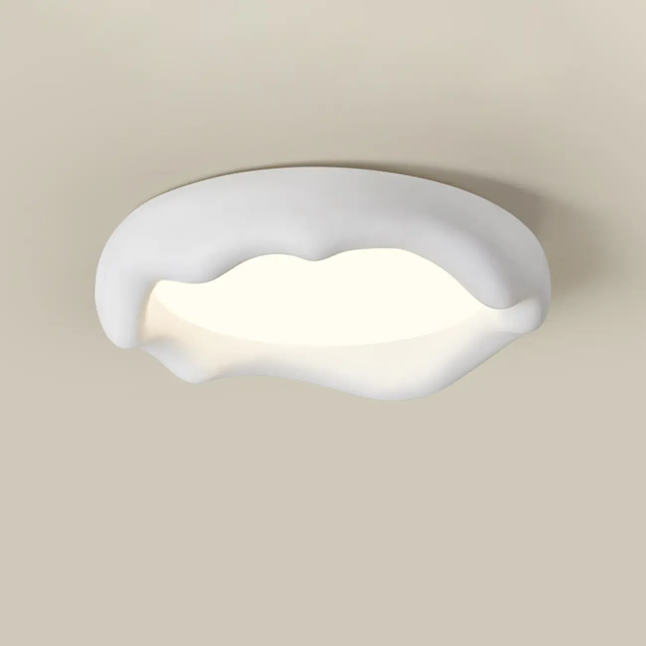 Acrylic Artistic Melting Cream Design Flush Ceiling Light Image - 12 | homeyfad