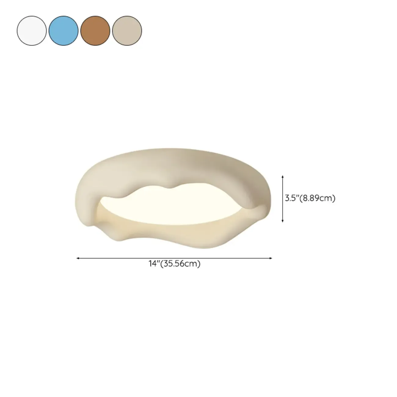 Acrylic Artistic Melting Cream Design Flush Ceiling Light #size