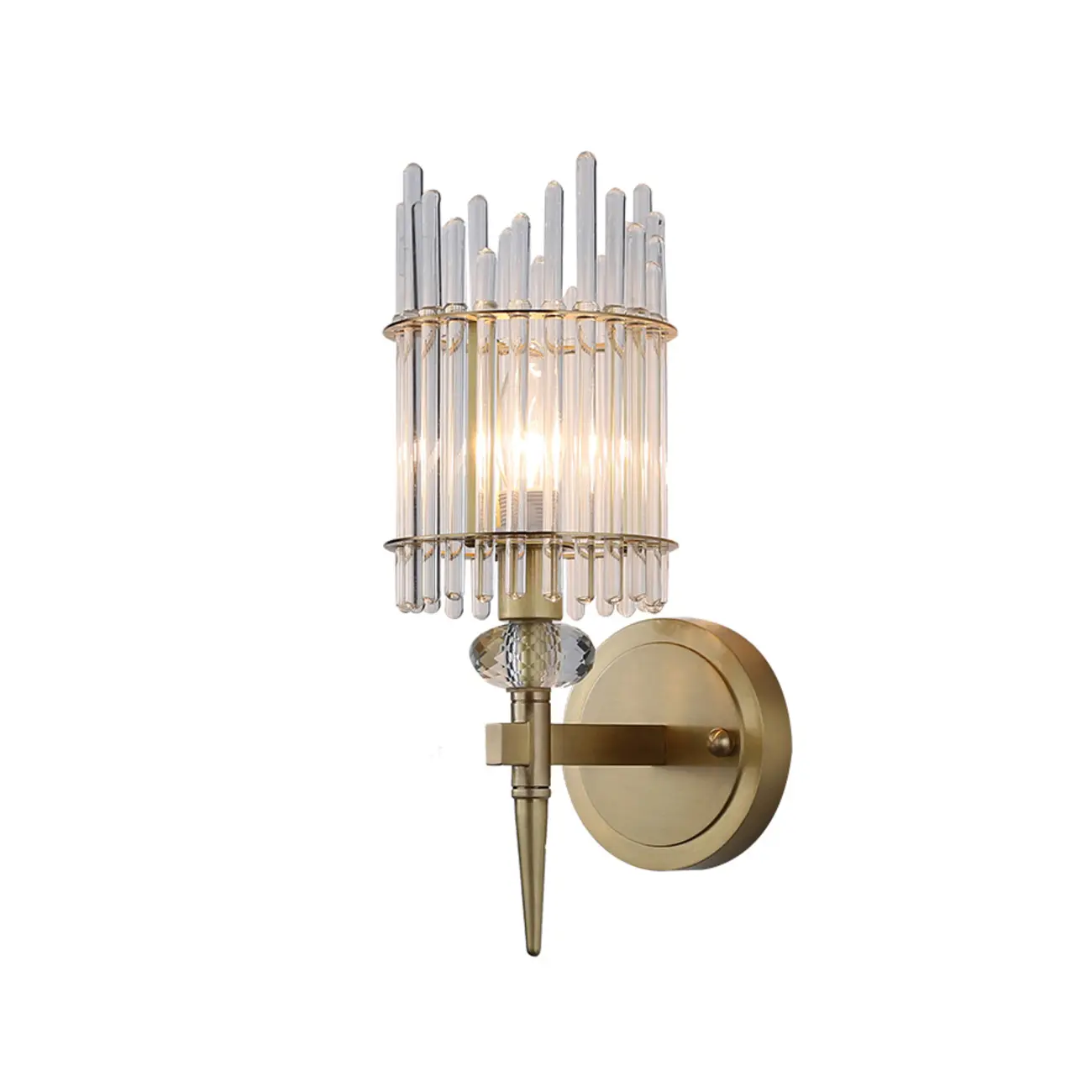 Elegant Gold Glass Wall Sconce with Rotary Switch Image - 4 | homeyfad