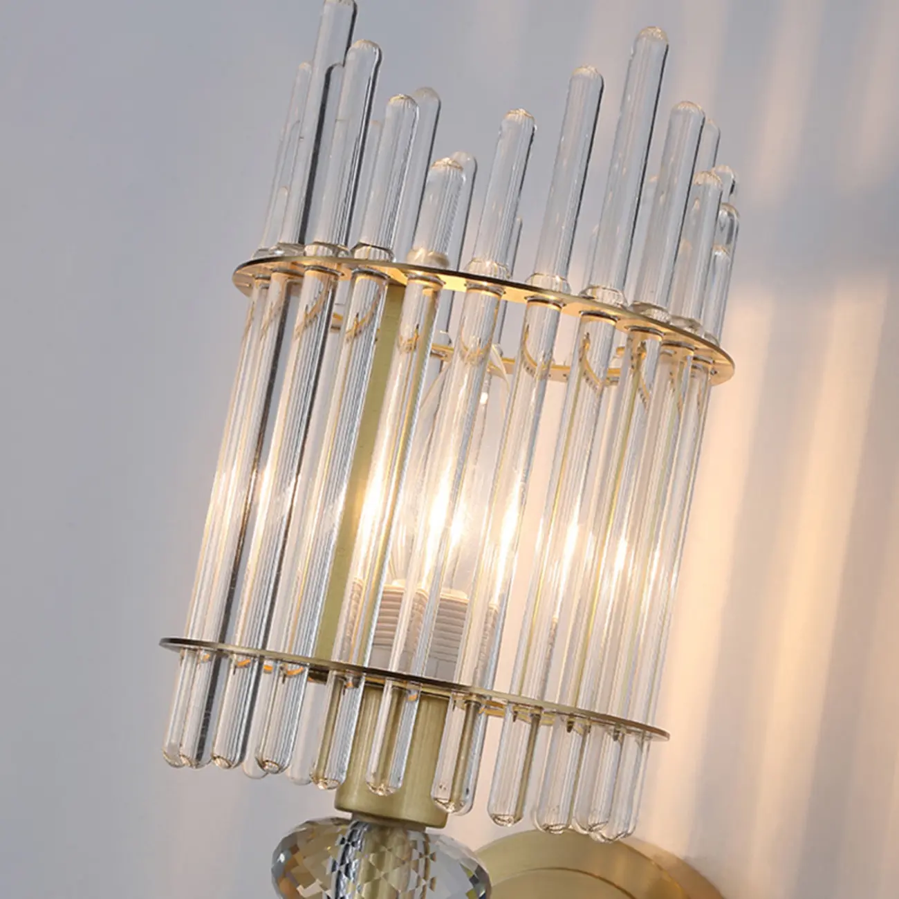 Elegant Gold Glass Wall Sconce with Rotary Switch Image - 7 | homeyfad