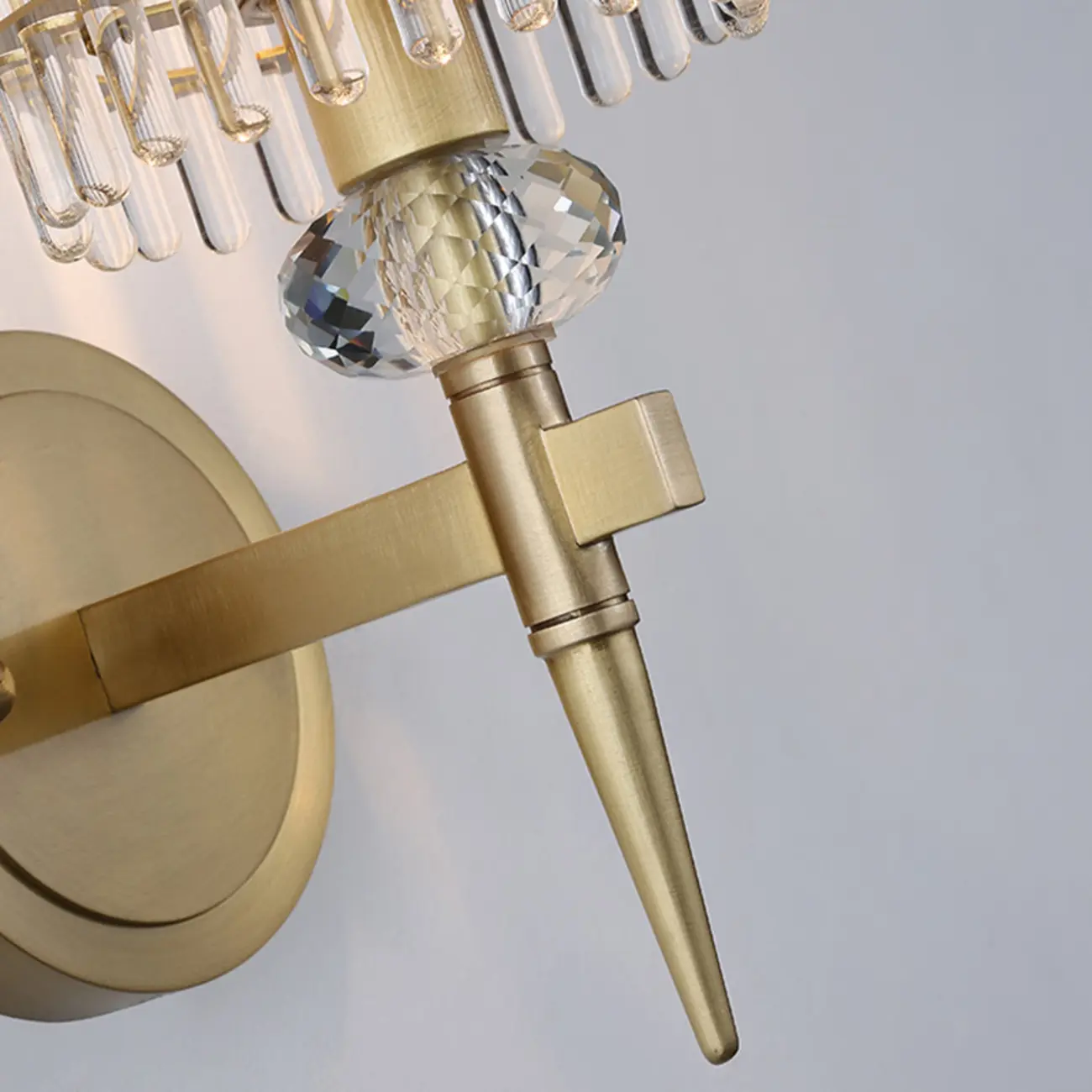 Elegant Gold Glass Wall Sconce with Rotary Switch Image - 8 | homeyfad