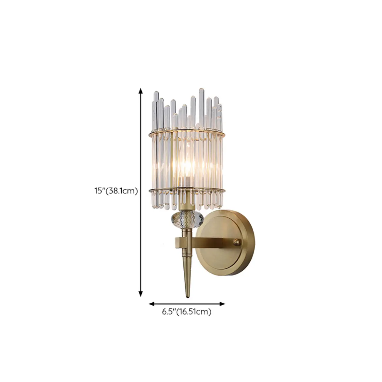 Elegant Gold Glass Wall Sconce with Rotary Switch #size | homeyfad