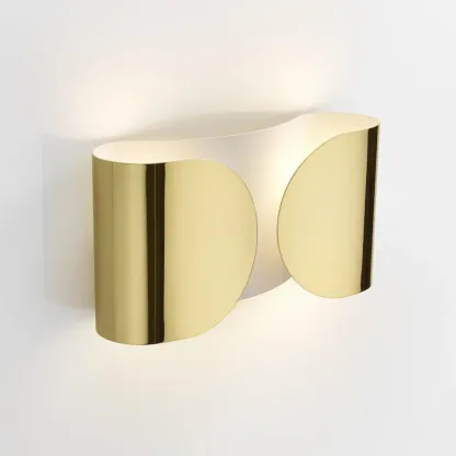 Contemporary Metal 2-Light Curved Wall Sconce Image - 7