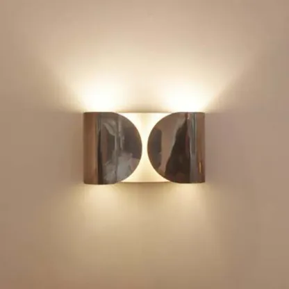 Contemporary Metal 2-Light Curved Wall Sconce Image - 12