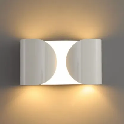 Contemporary Metal 2-Light Curved Wall Sconce Image - 16