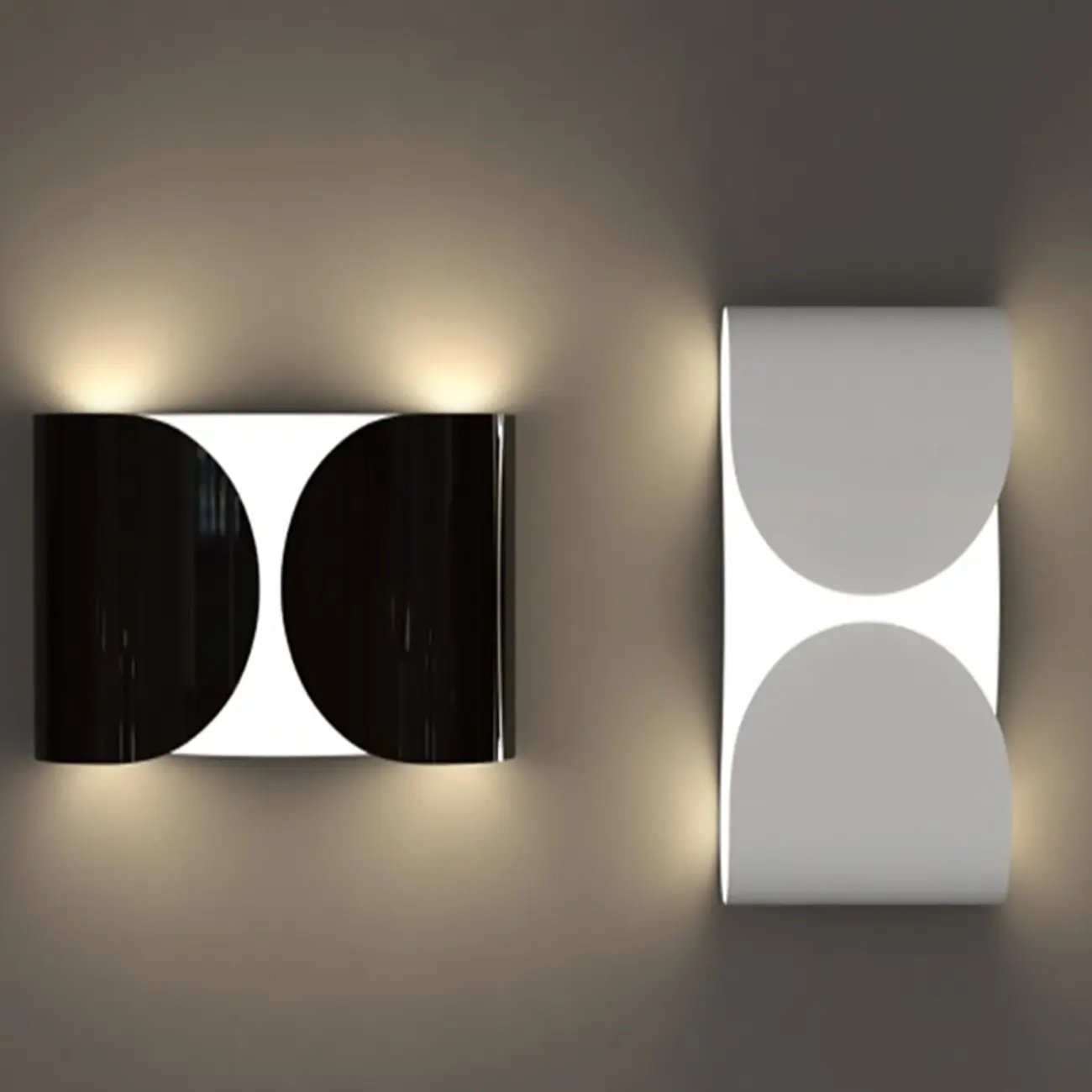 Contemporary Metal 2-Light Curved Wall Sconce Image - 13 | homeyfad