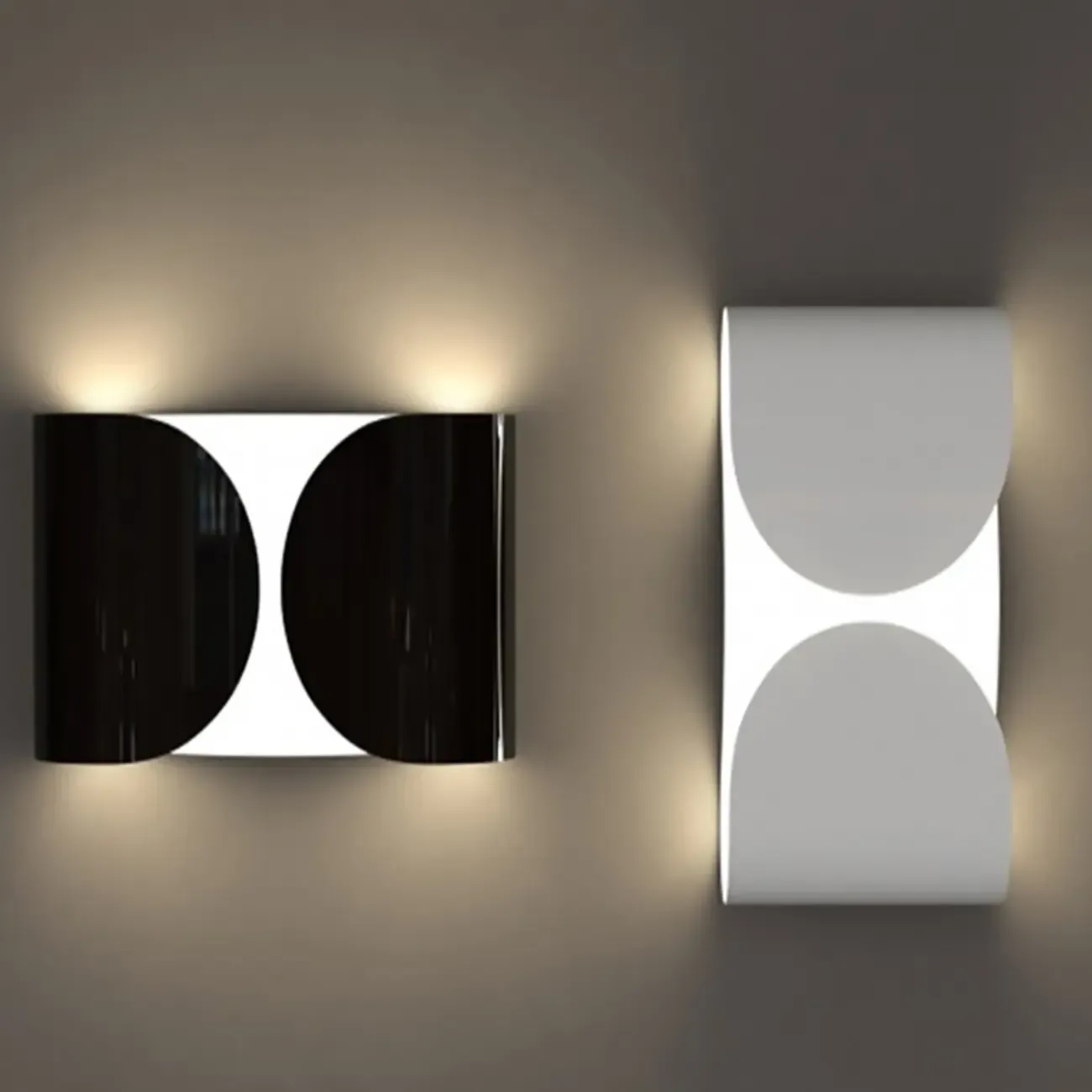 Contemporary Metal 2-Light Curved Wall Sconce Image - 13