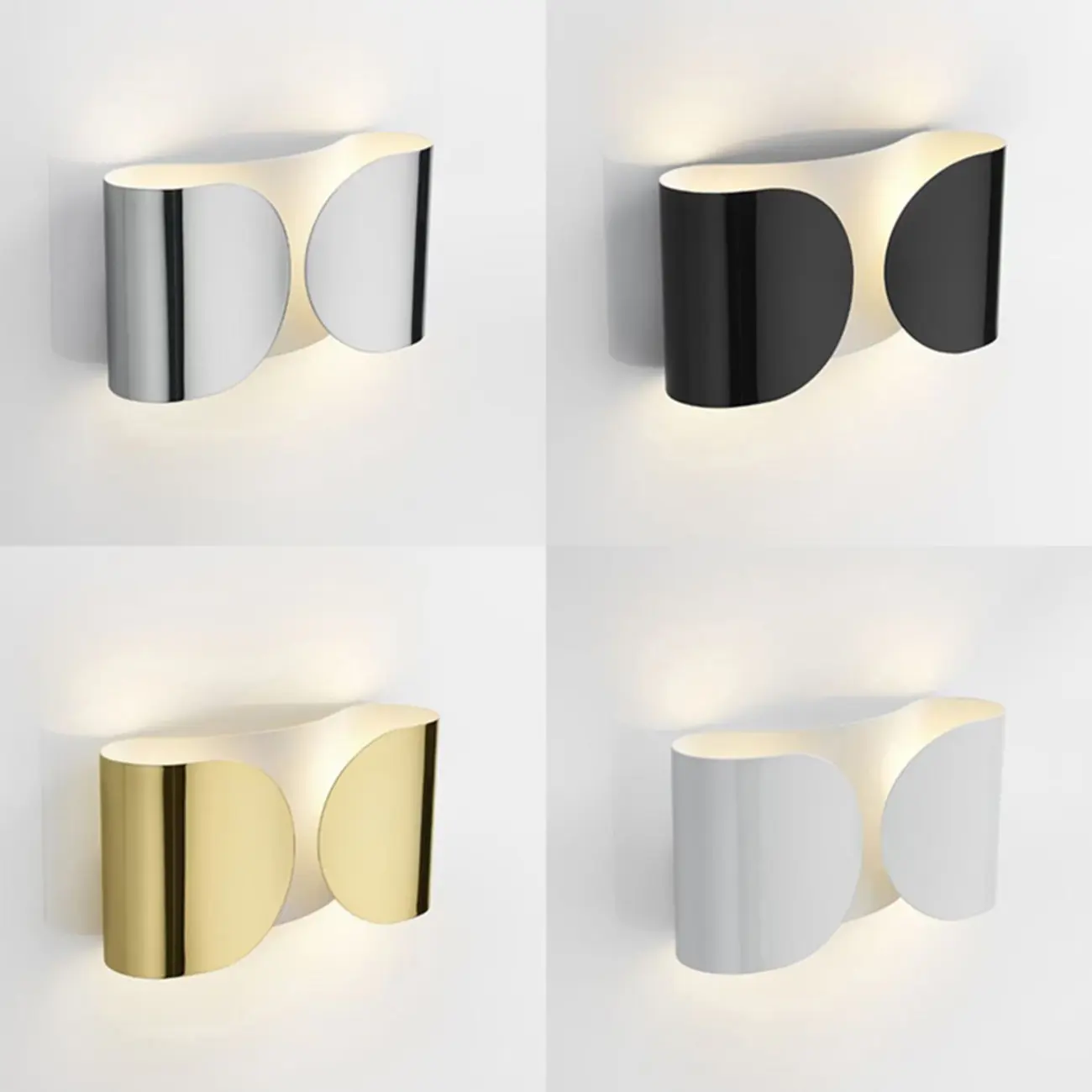 Contemporary Metal 2-Light Curved Wall Sconce Image - 21 | homeyfad