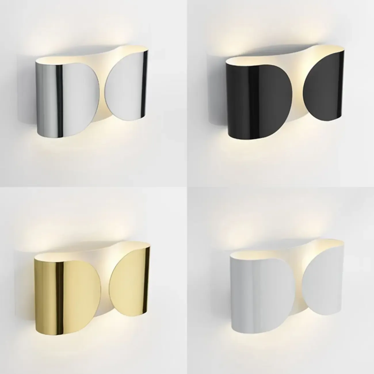 Contemporary Metal 2-Light Curved Wall Sconce Image - 21