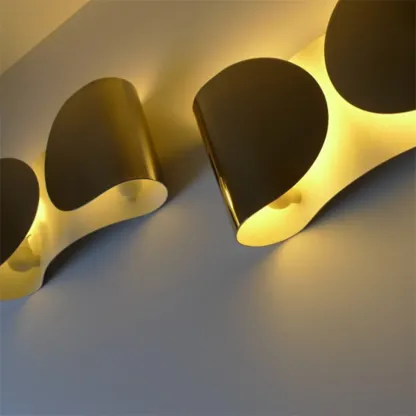Contemporary Metal 2-Light Curved Wall Sconce Image - 14