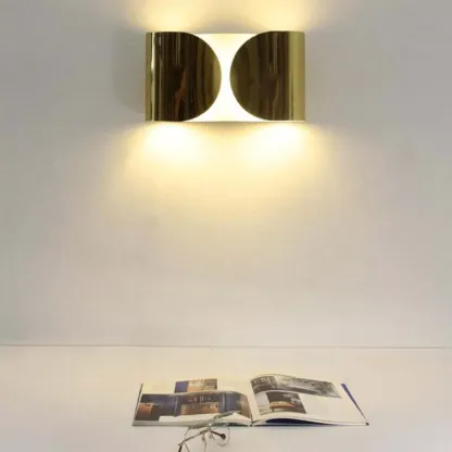 Contemporary Metal 2-Light Curved Wall Sconce Image - 10