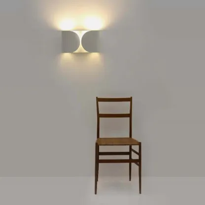 Contemporary Metal 2-Light Curved Wall Sconce Image - 2