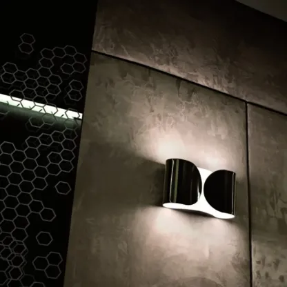 Contemporary Metal 2-Light Curved Wall Sconce Image - 3
