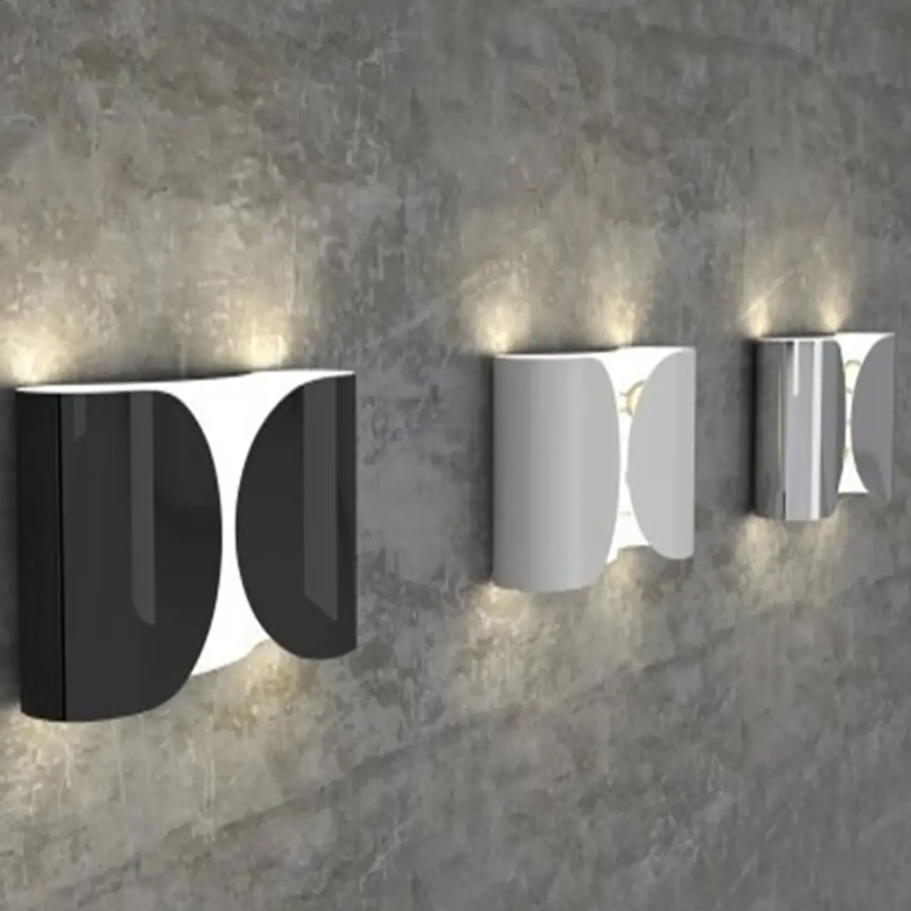 Contemporary Metal 2-Light Curved Wall Sconce Image - 4 | homeyfad