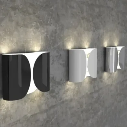 Contemporary Metal 2-Light Curved Wall Sconce Image - 4