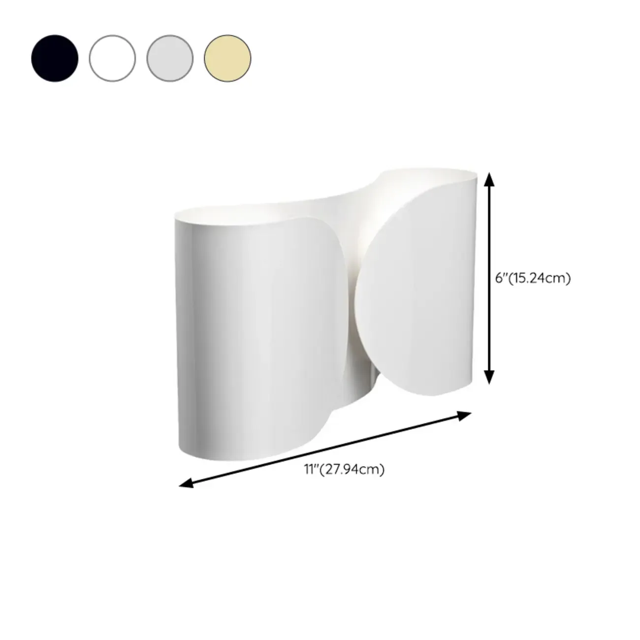Contemporary Metal 2-Light Curved Wall Sconce #size