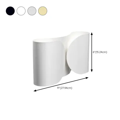 Contemporary Metal 2-Light Curved Wall Sconce #size
