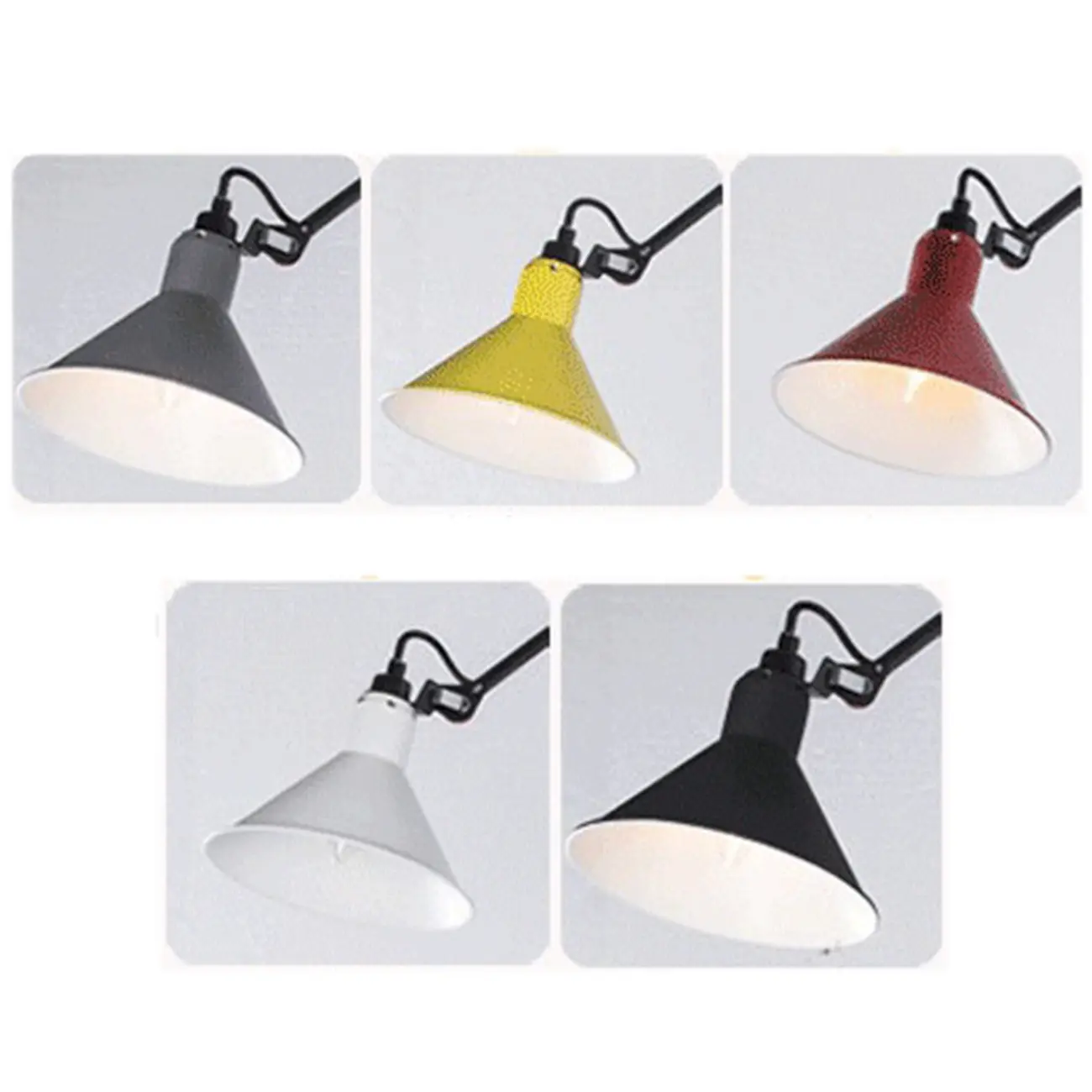  Industrial Multicolor Cone Shade Plug-In Swing Arm Wall Light Image - 10 | homeyfad