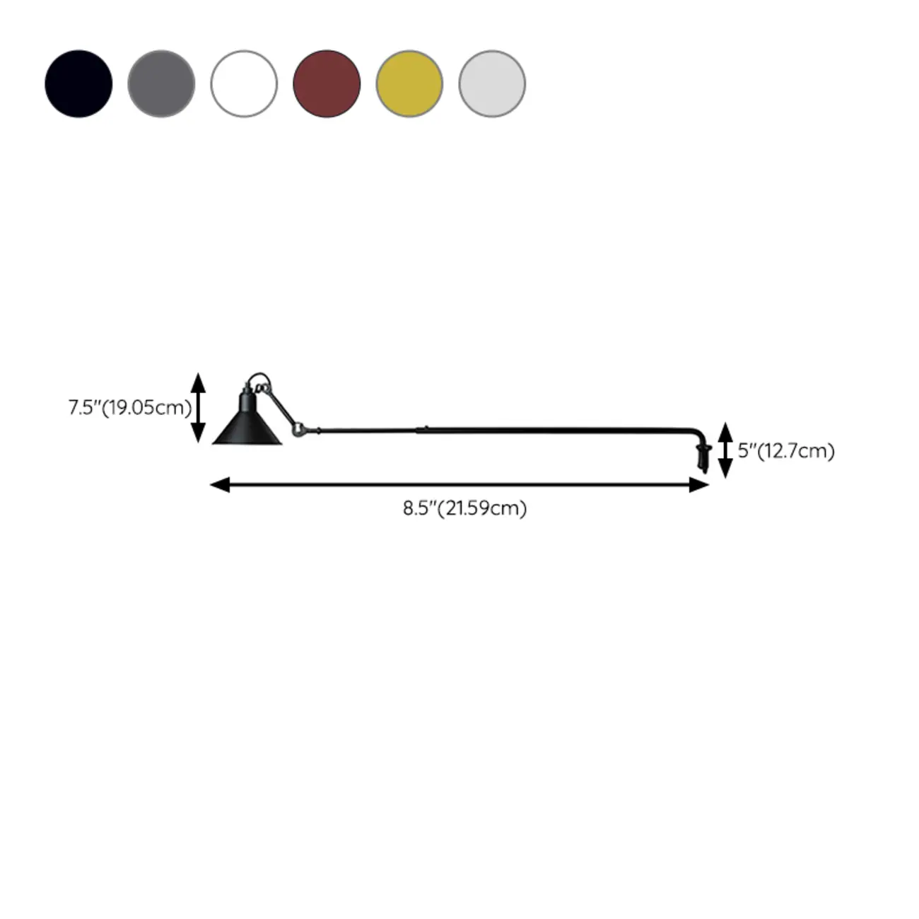  Industrial Multicolor Cone Shade Plug-In Swing Arm Wall Light #size | homeyfad