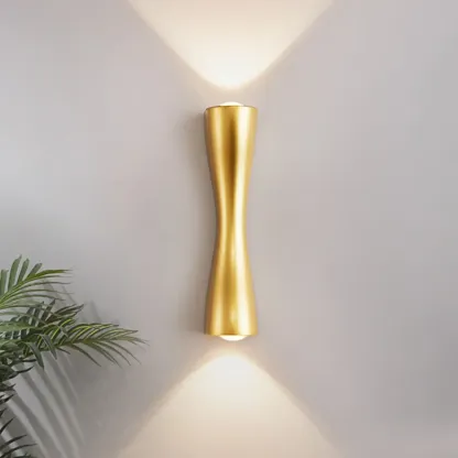Modern 2-Light Black and Gold Curved Wall Sconce Image - 3