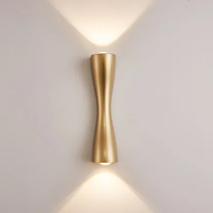 Modern 2-Light Black and Gold Curved Wall Sconce Image - 8