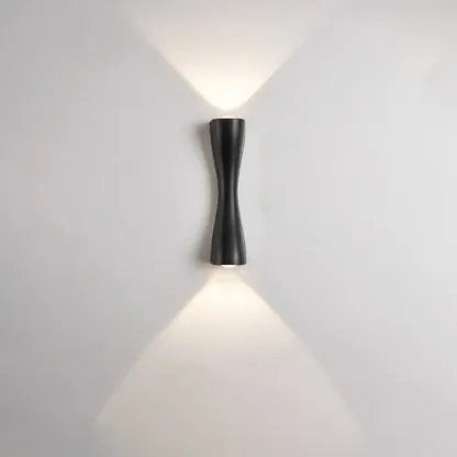 Modern 2-Light Black and Gold Curved Wall Sconce Image - 9