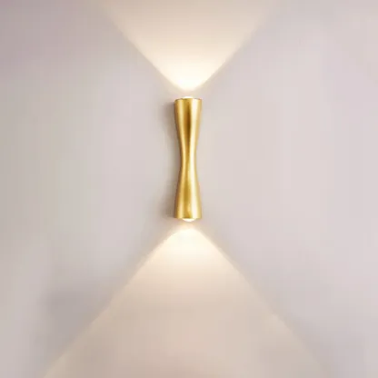 Modern 2-Light Black and Gold Curved Wall Sconce Image - 10