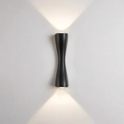 Modern 2-Light Black and Gold Curved Wall Sconce Image - 11