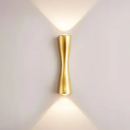 Modern 2-Light Black and Gold Curved Wall Sconce Image - 12