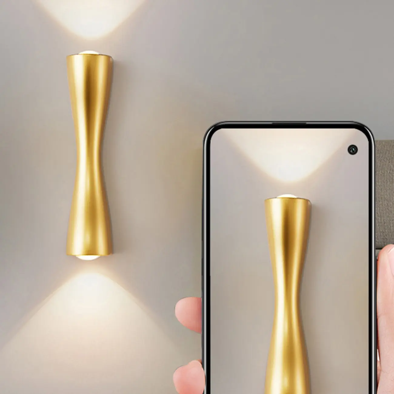 Modern 2-Light Black and Gold Curved Wall Sconce Image - 15 | homeyfad