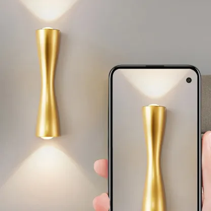 Modern 2-Light Black and Gold Curved Wall Sconce Image - 15