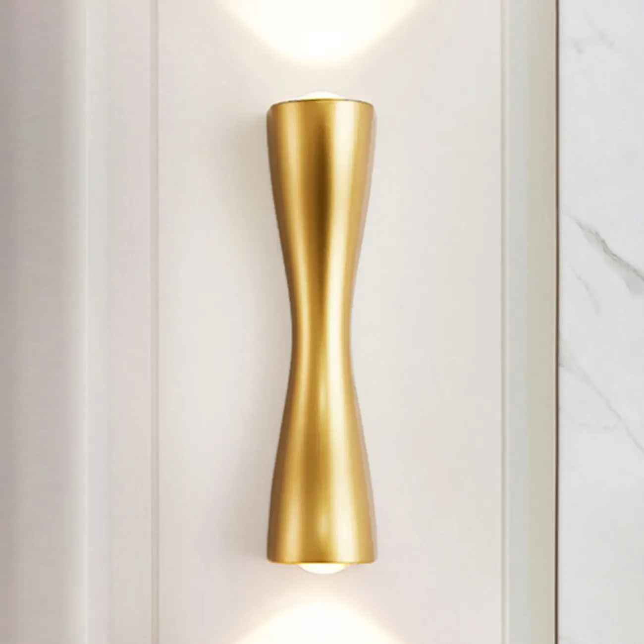 Modern 2-Light Black and Gold Curved Wall Sconce Image - 4