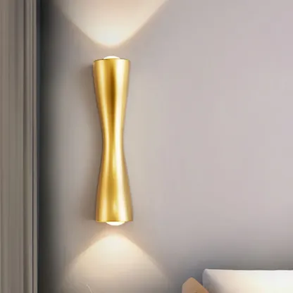 Modern 2-Light Black and Gold Curved Wall Sconce Image - 5