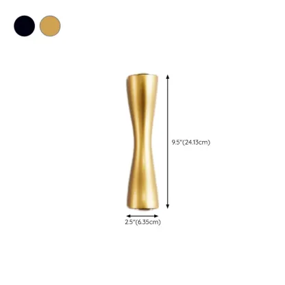 Modern 2-Light Black and Gold Curved Wall Sconce #size
