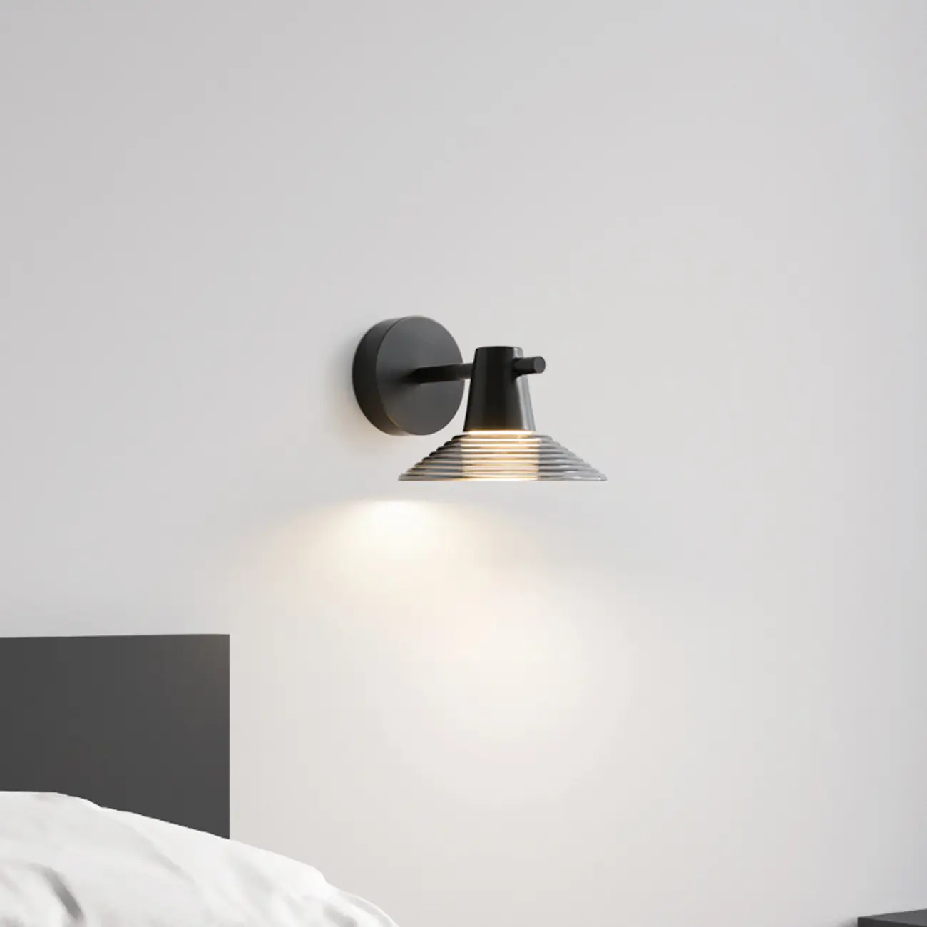 Minimalist Whorl Glass Cone Shade Wall Sconce Image - 10 | homeyfad