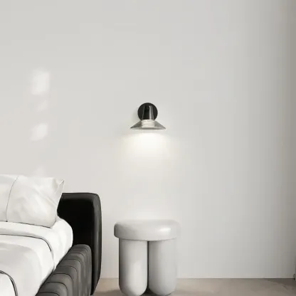 Minimalist Whorl Glass Cone Shade Wall Sconce Image - 7