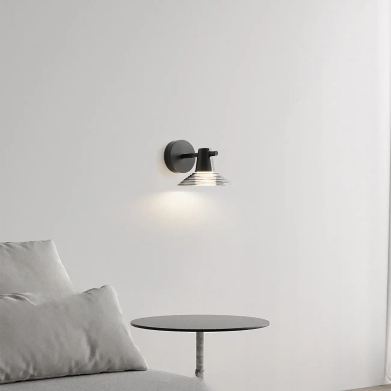 Minimalist Whorl Glass Cone Shade Wall Sconce Image - 6 | homeyfad