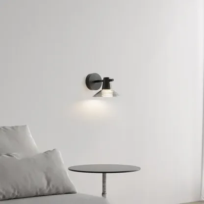 Minimalist Whorl Glass Cone Shade Wall Sconce Image - 6