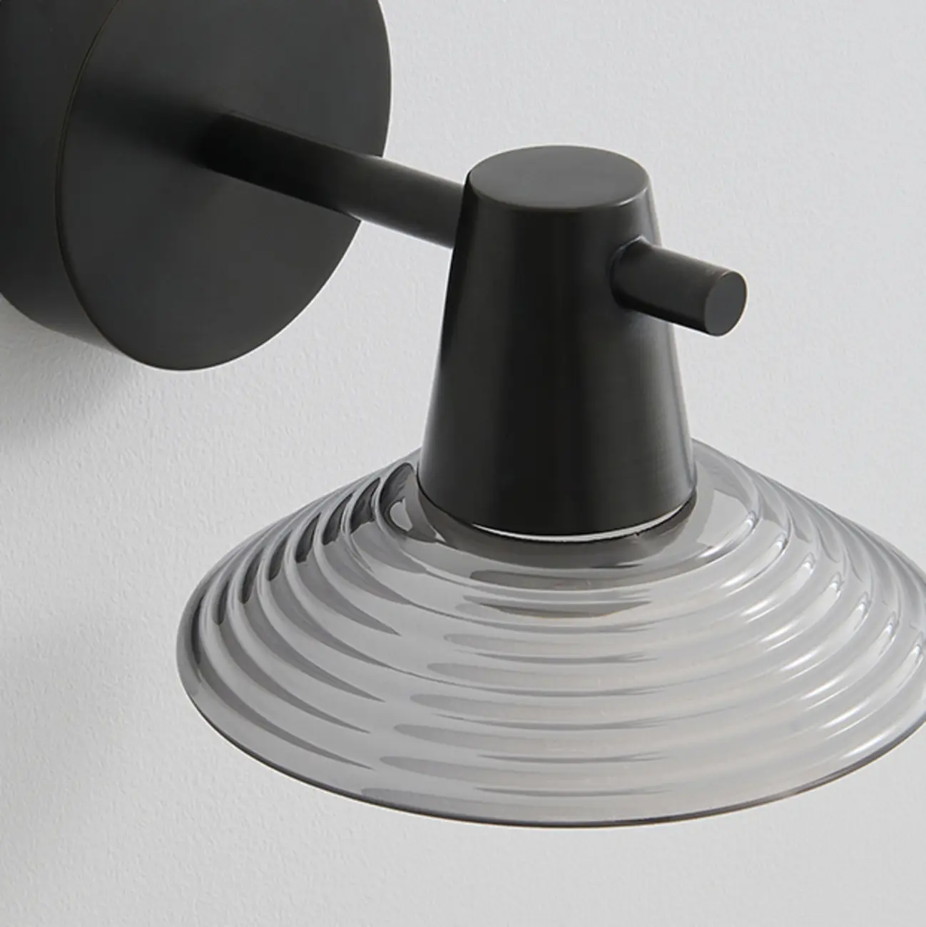 Minimalist Whorl Glass Cone Shade Wall Sconce Image - 2 | homeyfad