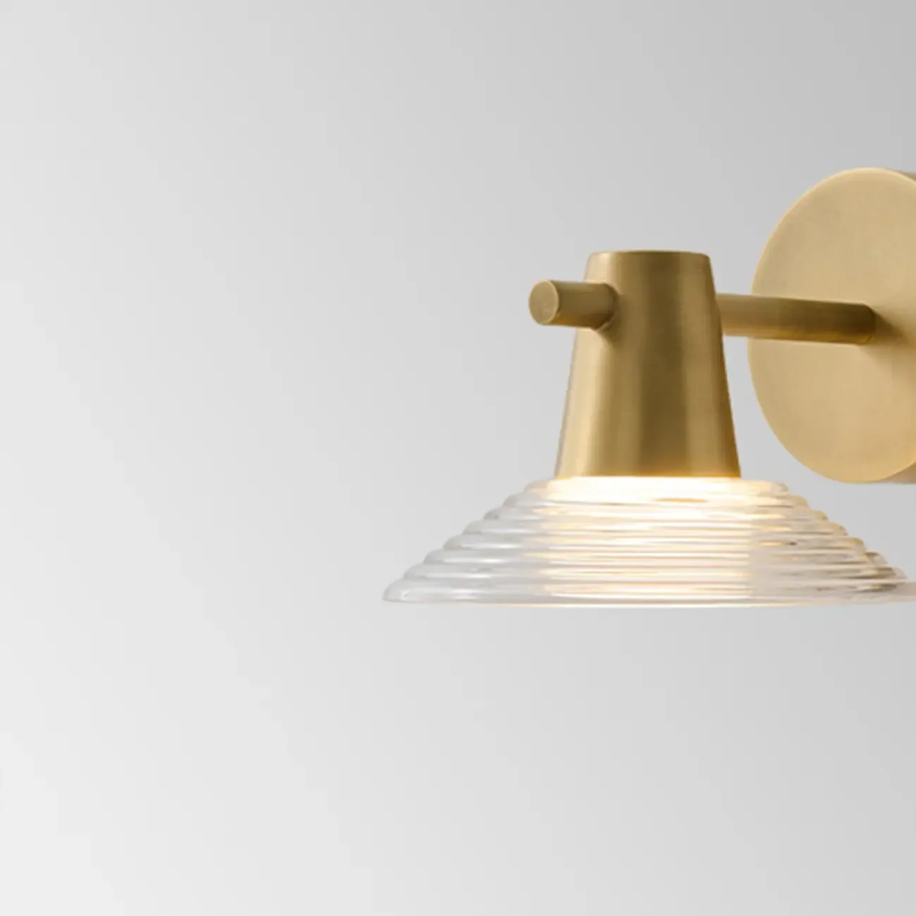 Minimalist Whorl Glass Cone Shade Wall Sconce Image - 4