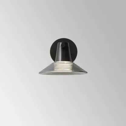Minimalist Whorl Glass Cone Shade Wall Sconce Image - 8