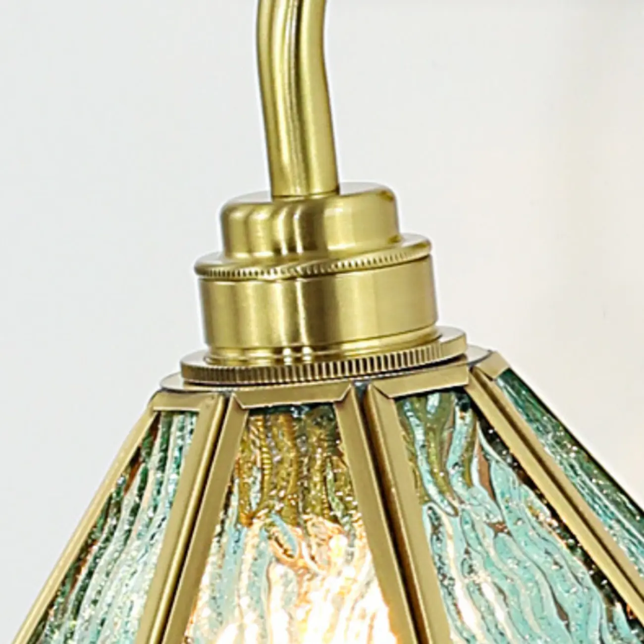 Modern Brass Geometric Glass Wall Light for Living Room Image - 9 | homeyfad