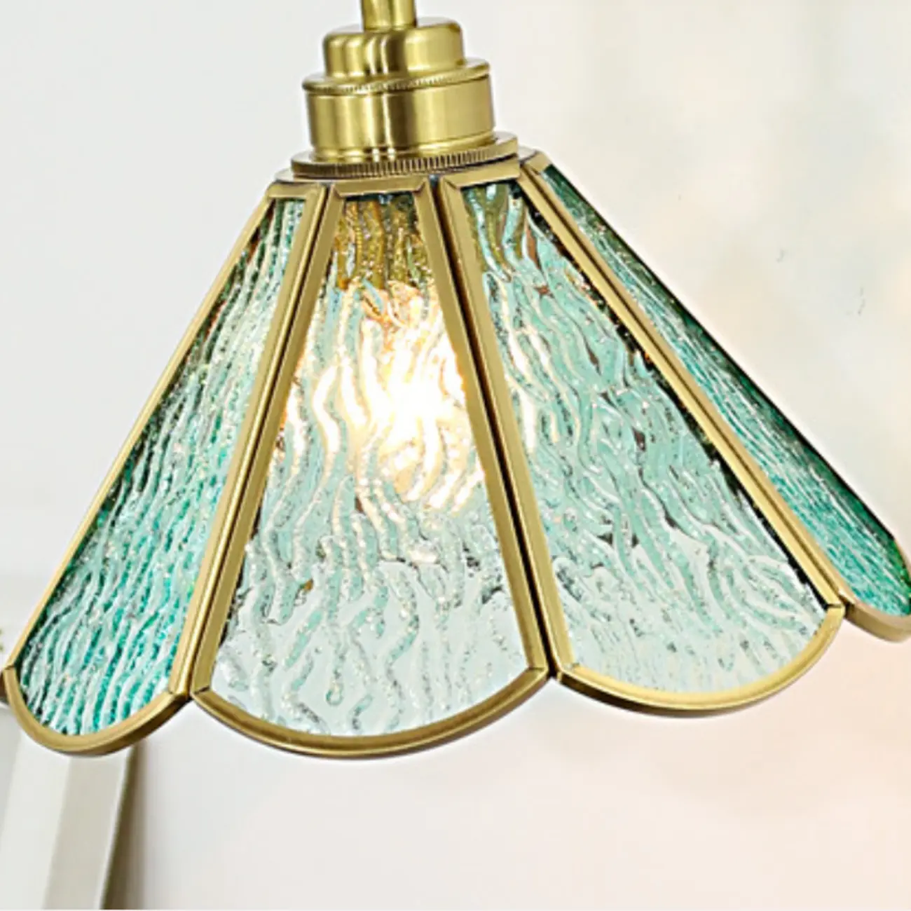 Modern Brass Geometric Glass Wall Light for Living Room Image - 10 | homeyfad