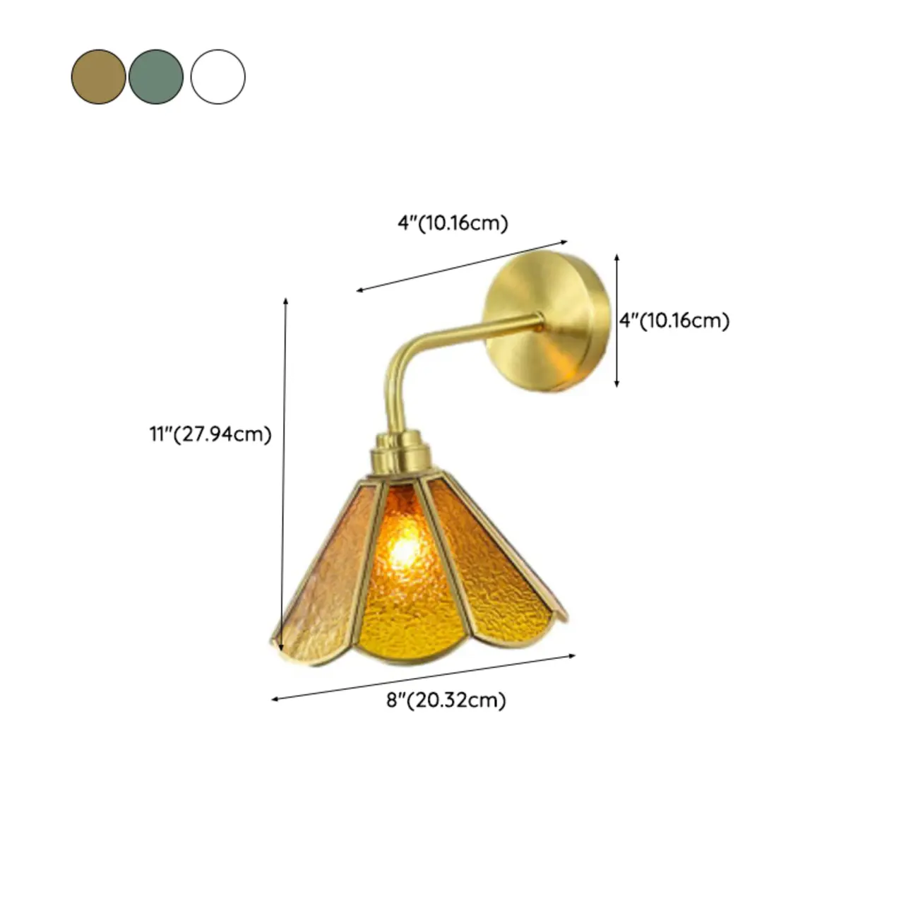 Modern Brass Geometric Glass Wall Light for Living Room #size | homeyfad