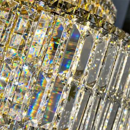 Modern Rectangle 2-Tier Crystal Pendant Light for Kitchen Island Image - 12