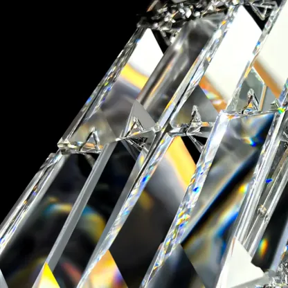 Modern Rectangle 2-Tier Crystal Pendant Light for Kitchen Island Image - 13