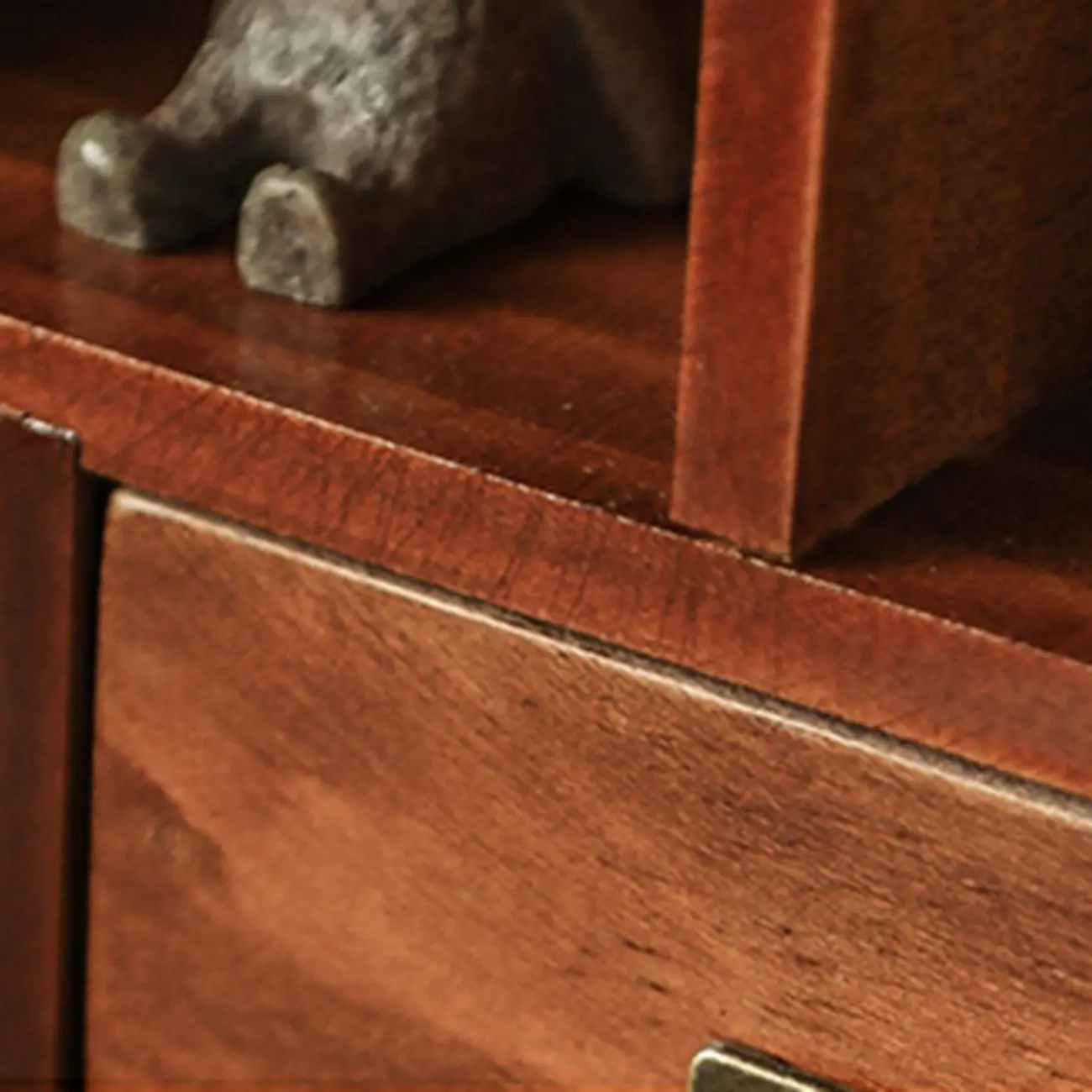 Elegant Freestanding Wooden Display Cabinet with Drawers Image - 7 | homeyfad